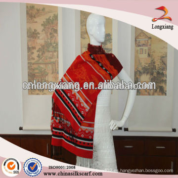 100% seda Pashmina Jacquard último diseño de seda china bufanda para las mujeres